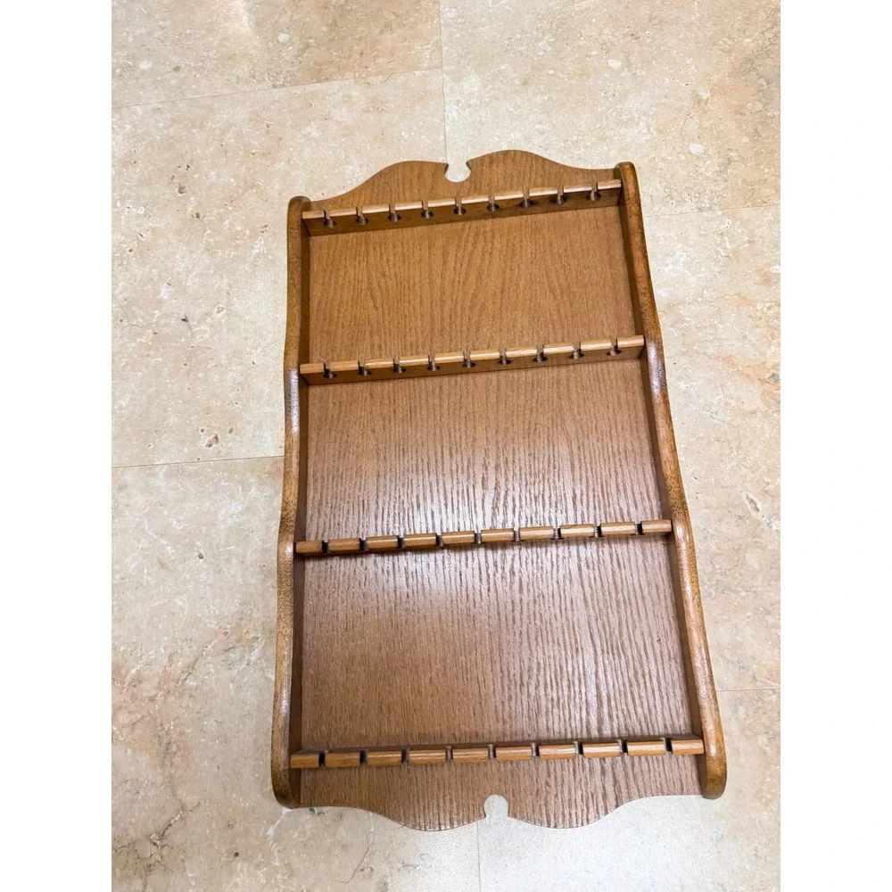 Tripar Wood Spoon Display Rack Wall Mount 36 Slot Brown 22